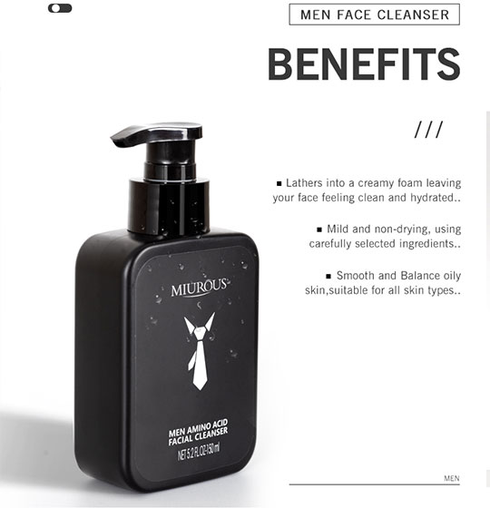 Bamboo Charcoal Amino Acid Men Face Cleanser